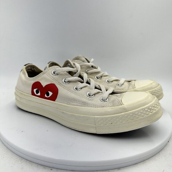 Converse Comme Des Garcons Hidden Heart White Canvas women Sneaker Shoes Size 6 - Picture 2 of 13
